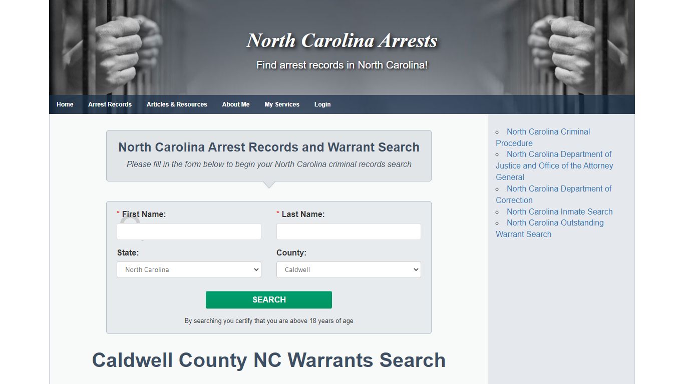 Caldwell County NC Warrants Search - North Carolina Arrests