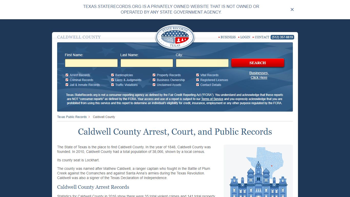 Caldwell County Arrest, Court, and Public Records