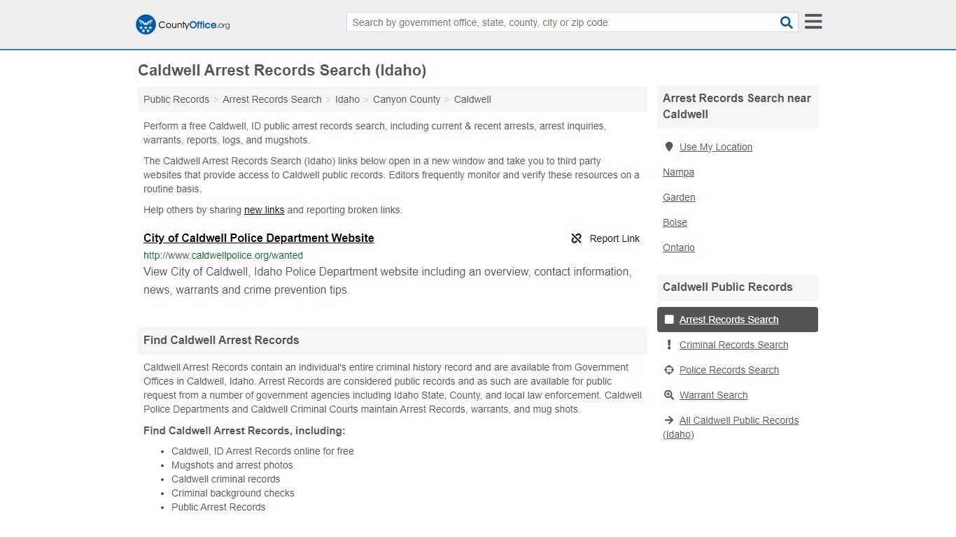 Arrest Records Search - Caldwell, ID (Arrests & Mugshots)